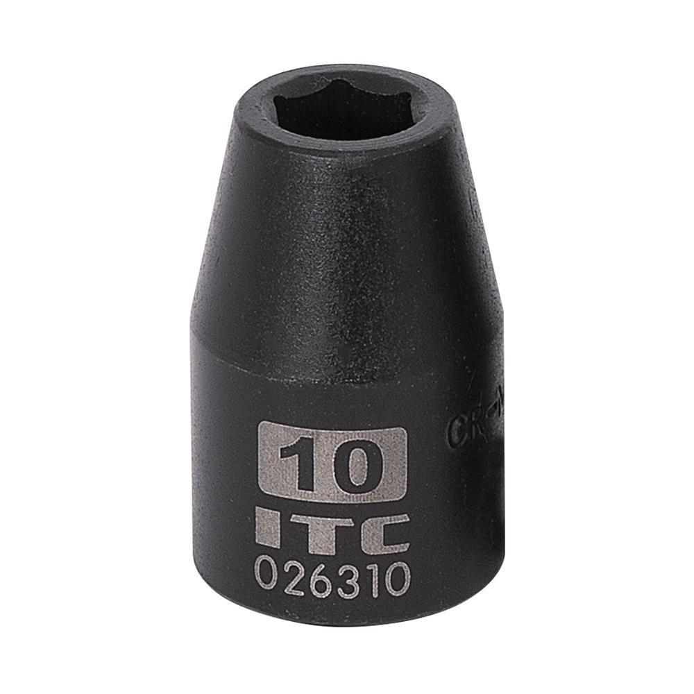 ITC® 026310 Impact Socket, 1/2 in, 10 mm Regular Socket, 6 Points