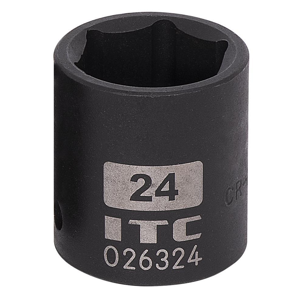 ITC® 026324 Impact Socket, 1/2 in, 24 mm Regular Socket, 6 Points