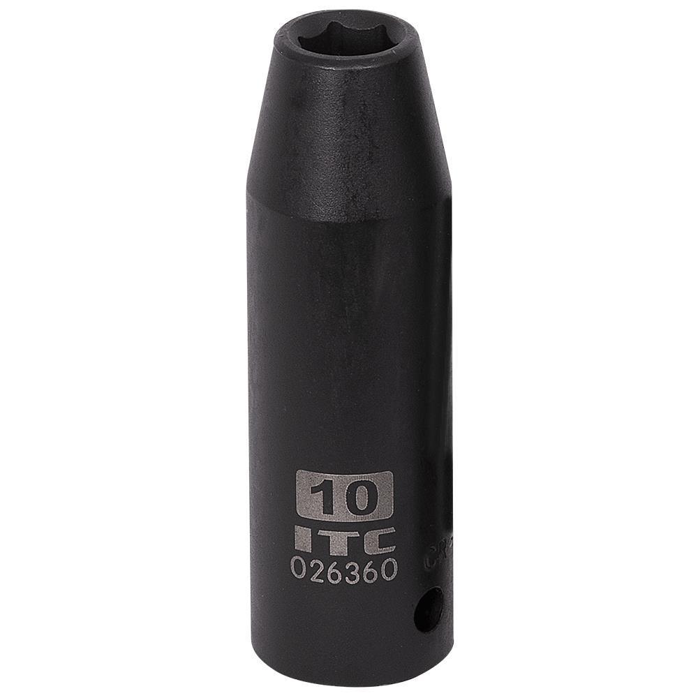 ITC® 026360 Impact Socket, 1/2 in, 10 mm Deep Socket, 6 Points