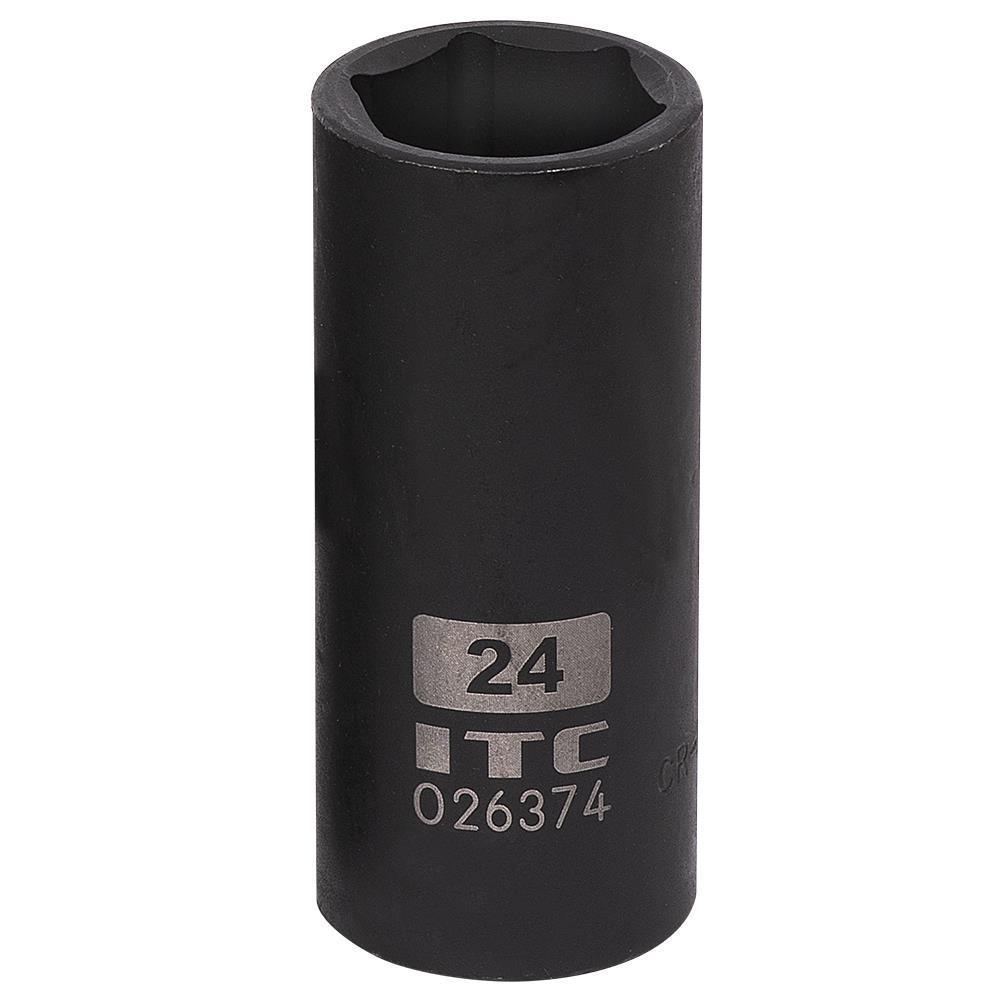 ITC® 026374 Impact Socket, 1/2 in, 24 mm Deep Socket, 6 Points