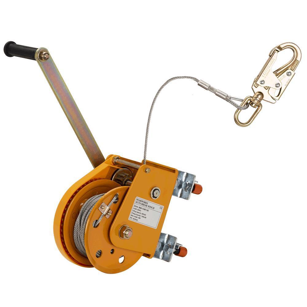 PEAKWORKS® V845179065 Confined Space Man Winch, 65 ft L Cable, 900 lb Load