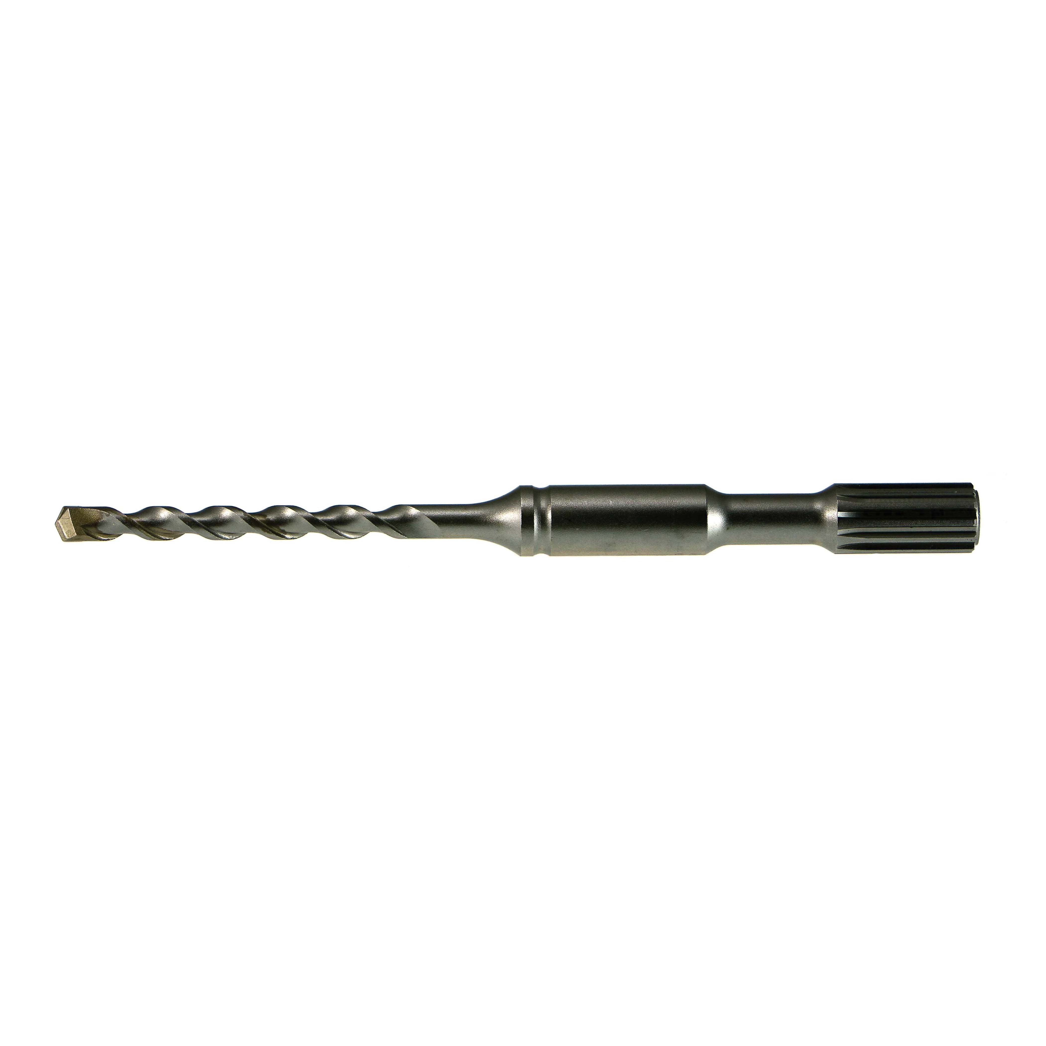 Drillco 182F12410 1820 Imperial Masonry Drill, 3/8 in Drill Bit, Chisel Cutting, Spline Shank, 5 in D Cutting, Carbide Cutting Edge, 10 in OAL