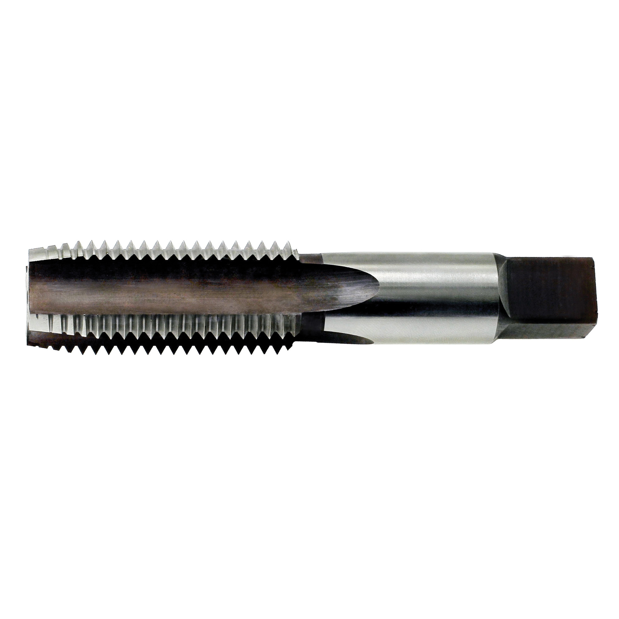 Drillco 25A208B 2500 Straight Flute Tap, Right Hand Cutting, 1-1/8-8 Thread, Bottoming Chamfer, 4 Flutes, Bright, HSS