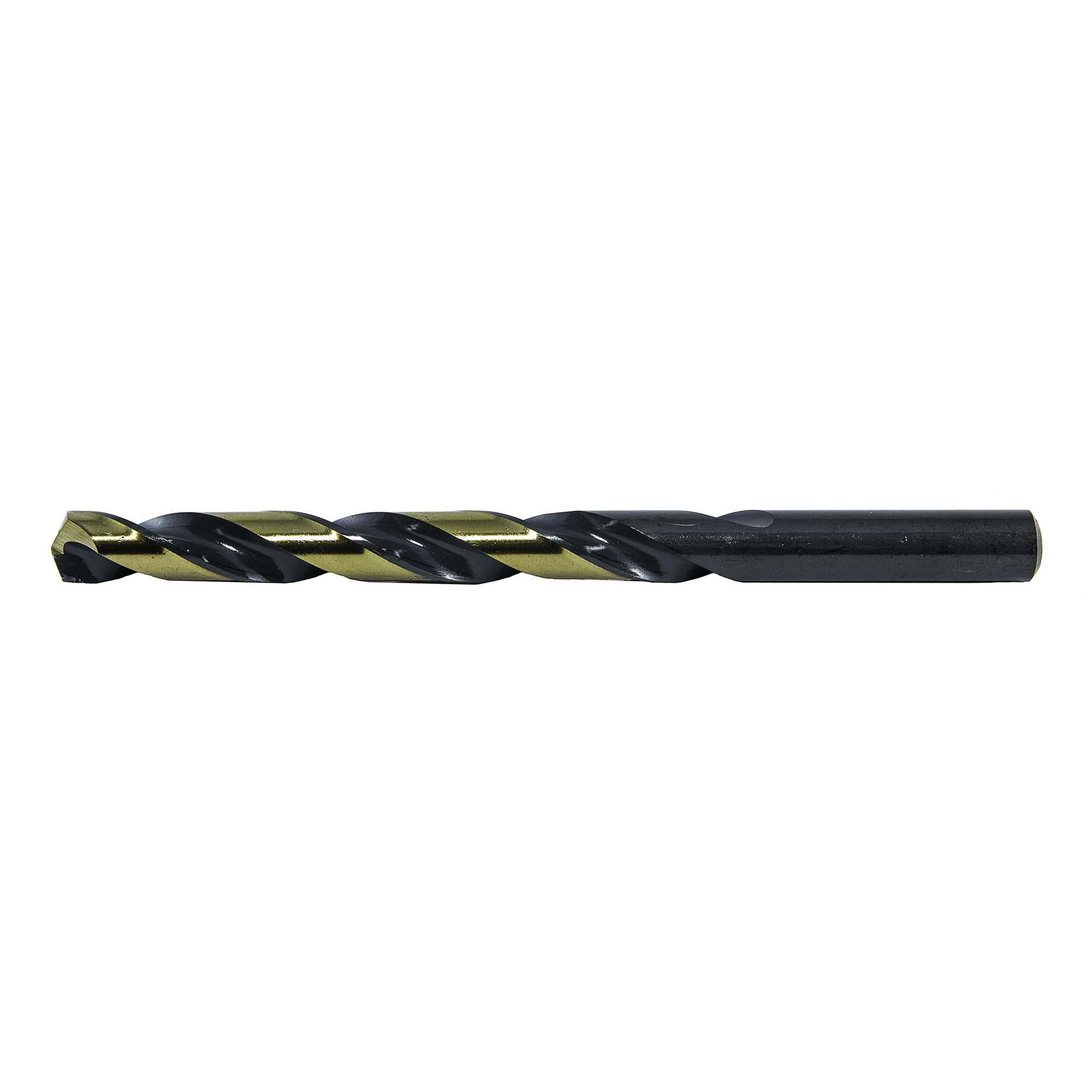 Drillco 480E004 Heavy Duty Jobber Length Drill Bit, #4 Drill - Wire, 0.0846 in Drill - Decimal Inch, 135 deg Point, HSS, Black/Gold