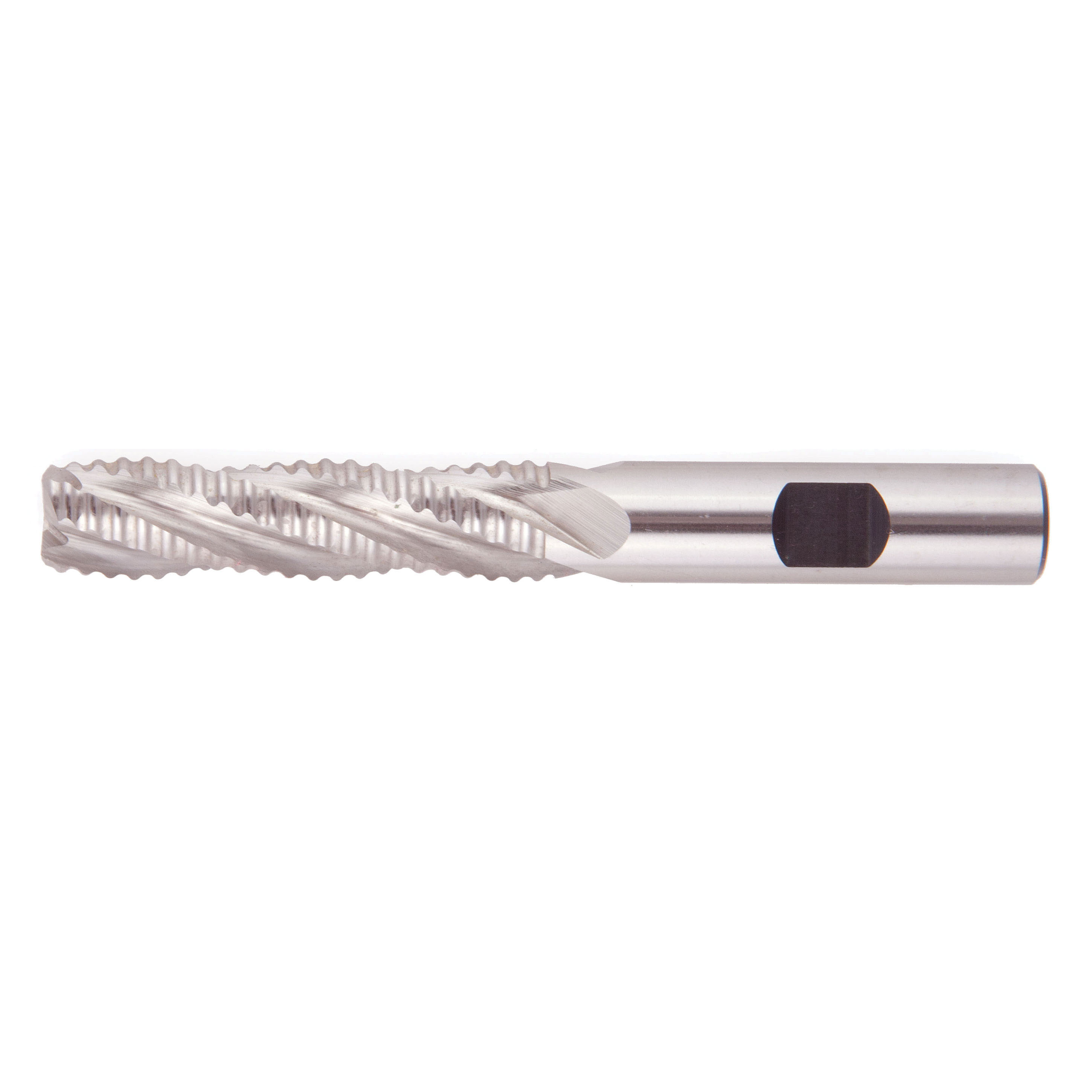 Drillco 714A132B 7140 Center Cutting Imperial Multi-Flute Regular Length Single End Roughing End Mill, 1/2 in Dia Cutter, 1-1/4 in Length of Cut, 4 Flutes, 1/2 in Dia Shank, 3-1/4 in OAL, Bright