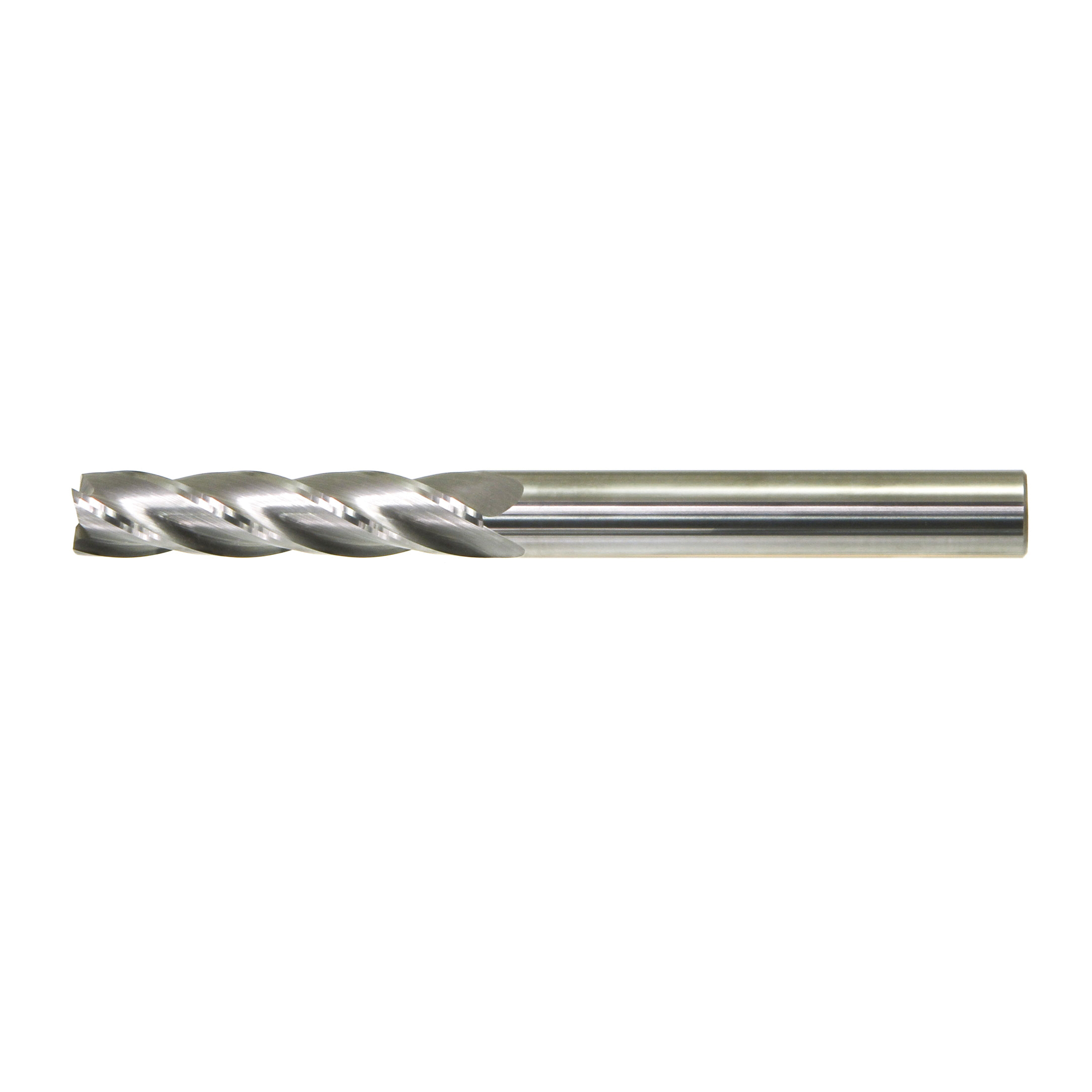 Drillco 735A108C 7350 Center Cutting Extra Long Length Imperial Single End Finishing End Mill, 1/8 in Dia Cutter, 1 in Length of Cut, 4 Flutes, 1/8 in Dia Shank, 3 in OAL, Bright