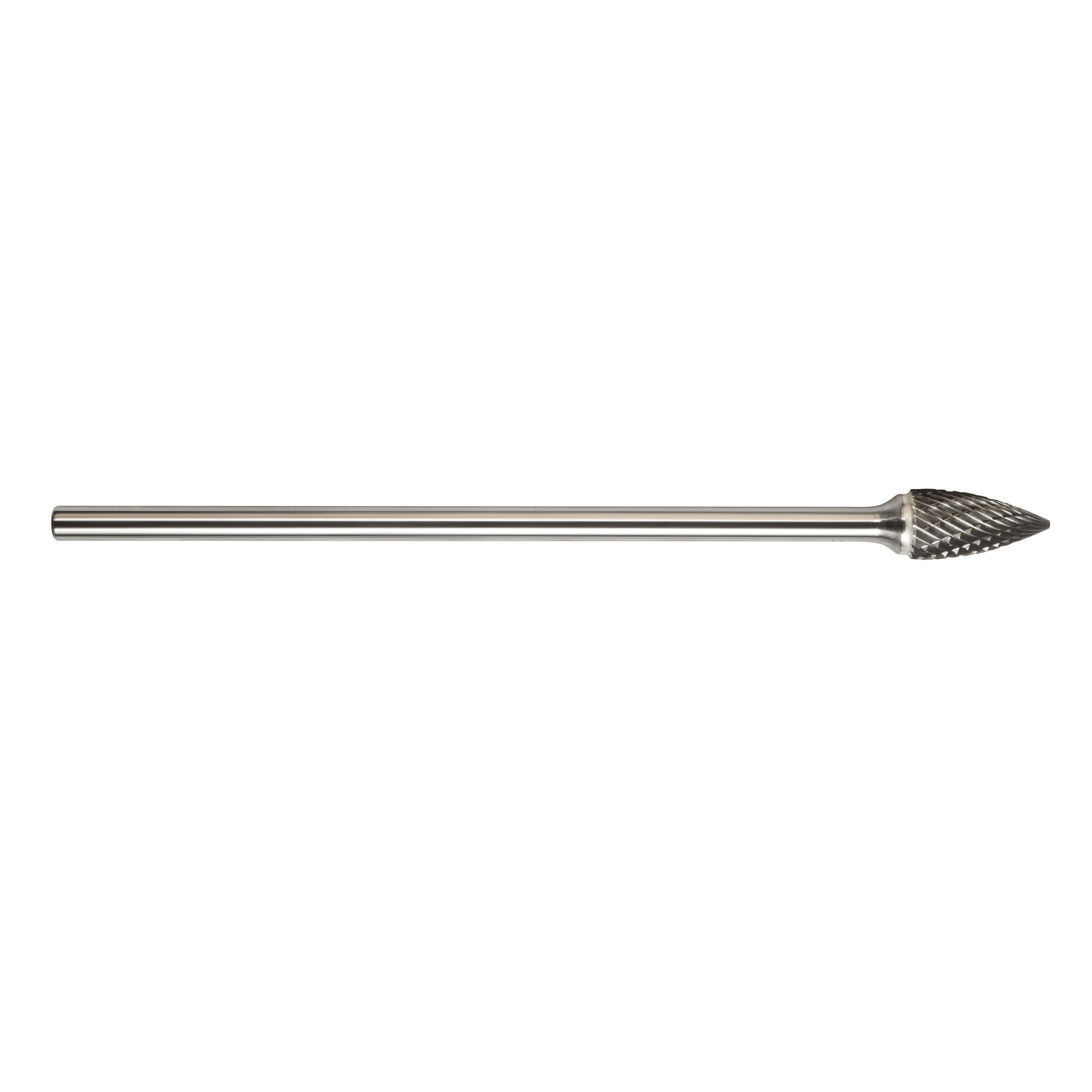 Magnum 7GX116DC 7000GX Extra Long Shank Carbide Burr, Pointed End, Tree Pointed (Shape SG) Head, 1/4 in Dia Head, 1/2 in L of Cut, 6 in OAL, Double Cut