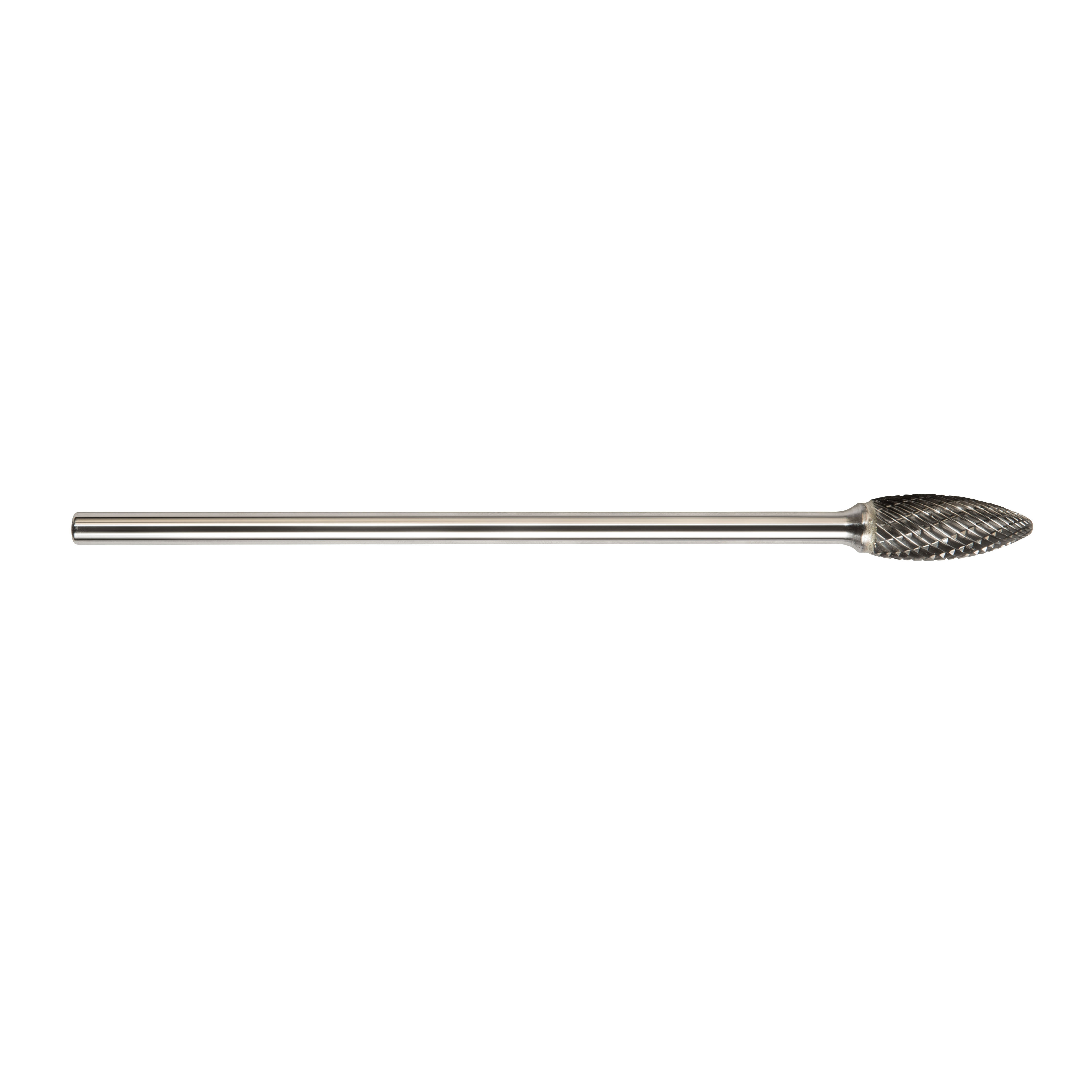 Magnum 7HX120DC 7000HX Extra Long Shank Carbide Burr, Flame (Shape SH) Head, 5/16 in Dia Head, 3/4 in L of Cut, Double Cut