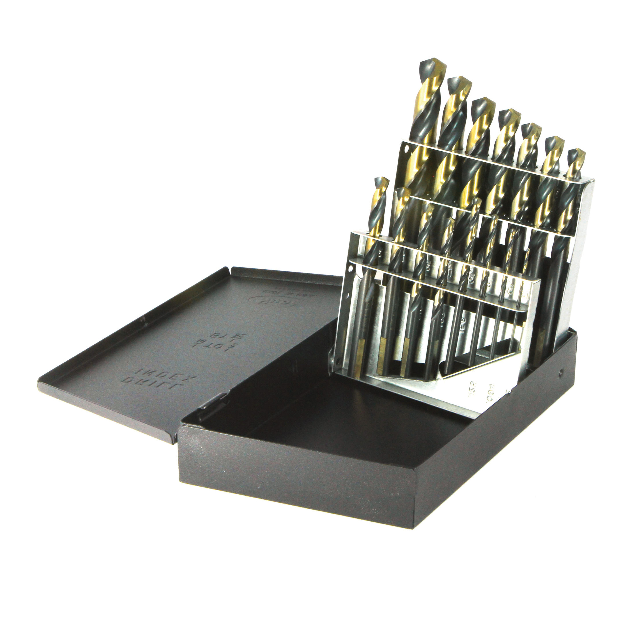 Nitro® 1045N15 Drill Set, 1/16 in Min Drill Bit, 1/2 in Max Drill Bit, 135 deg Drill Point Angle, 15 Pieces, HSS, Black/Gold
