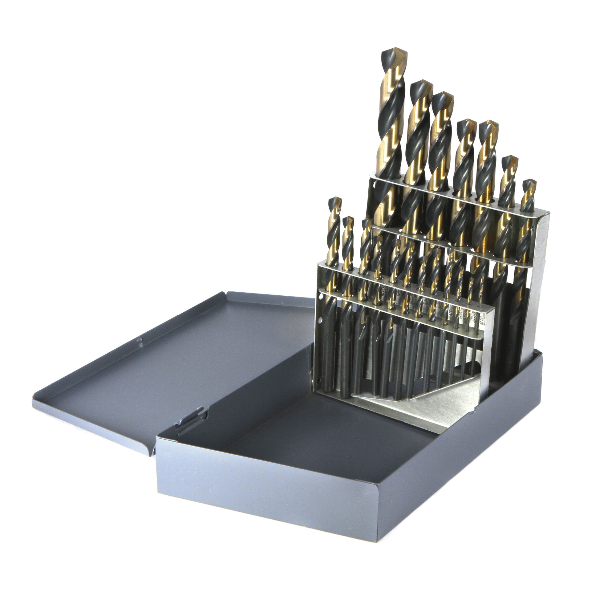 Nitro® 400N19 Heavy Duty Jobber Length Drill Set, 135 deg Drill Point Angle, 19 Pieces, HSS, Black/Gold