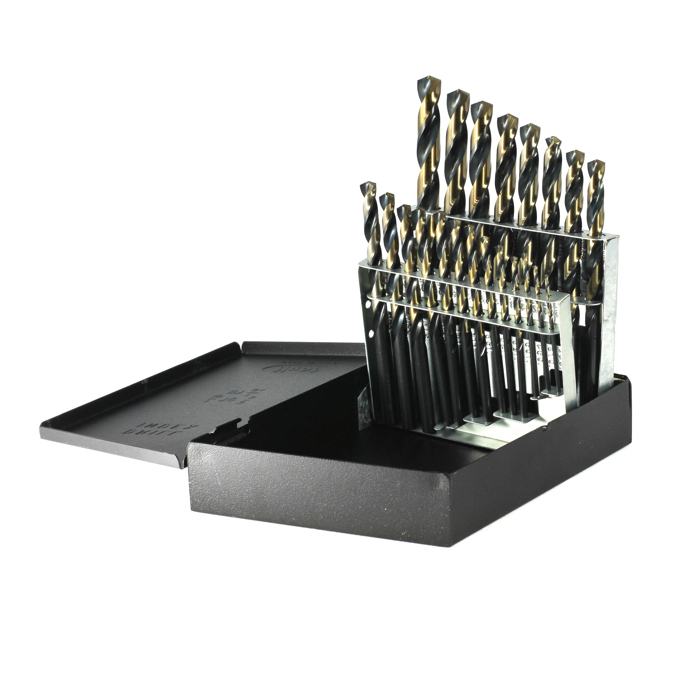 Nitro® 400N21V Heavy Duty Jobber Length Drill Set, 135 deg Drill Point Angle, 21 Pieces, HSS, Black/Gold