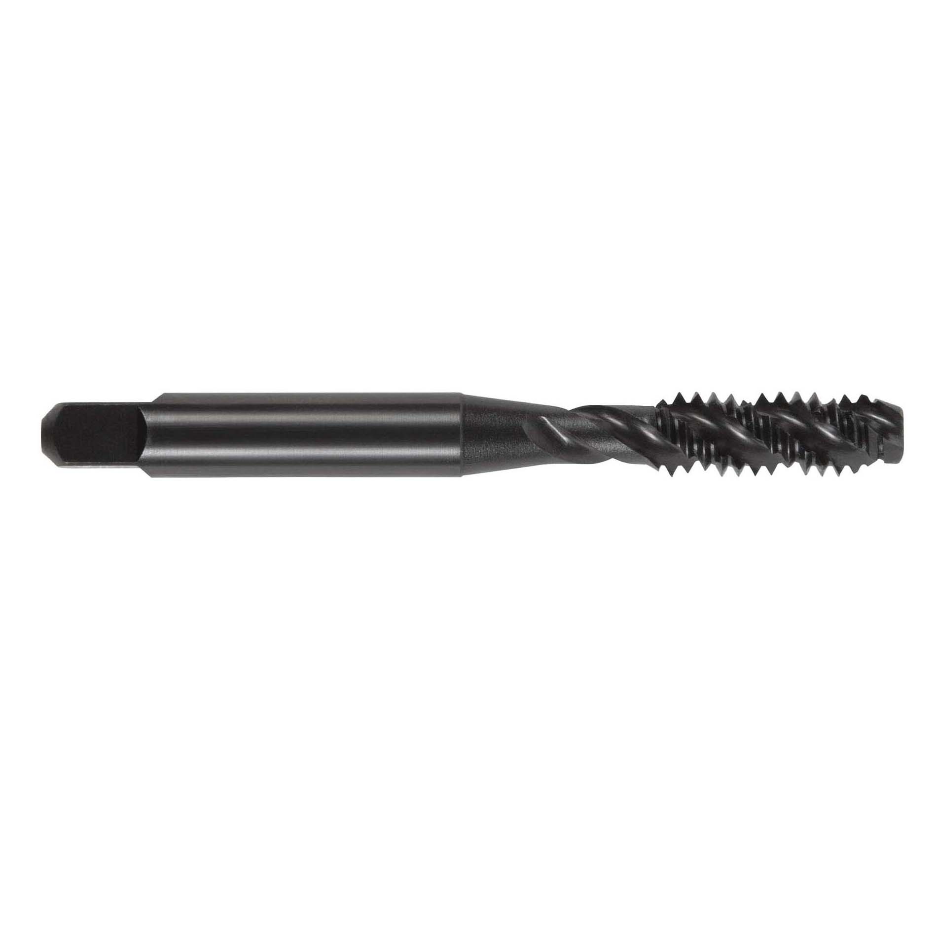Nitro-Max™ 216N006C 2160N Spiral Flute Tap, #6-32 Thread, H3 Thread Limit, Bottoming Chamfer, 3 Flutes, Black Oxide, Cobalt