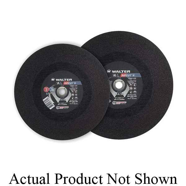Walter Surface Technologies RIPCUT II™ 10A123 Cut-Off Wheel, 12 in Dia x 1/8 in THK, 1 in Center Hole, A-24-RIP Grit, Aluminum Oxide Abrasive