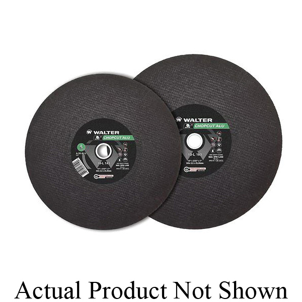 Walter Surface Technologies Chopcut ALU™ 10L123 Cut-Off Wheel, 12 in Dia x 3/32 in THK, 1 in Center Hole, A-30-ALU Grit, Aluminum Oxide Abrasive