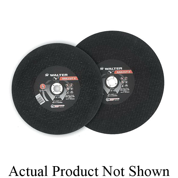 Walter Surface Technologies RAILCUT II™ 11V143 Cut-Off Wheel, 14 in Dia x 5/32 in THK, 1 in Center Hole, A-24-RAIL Grit, Aluminum Oxide Abrasive