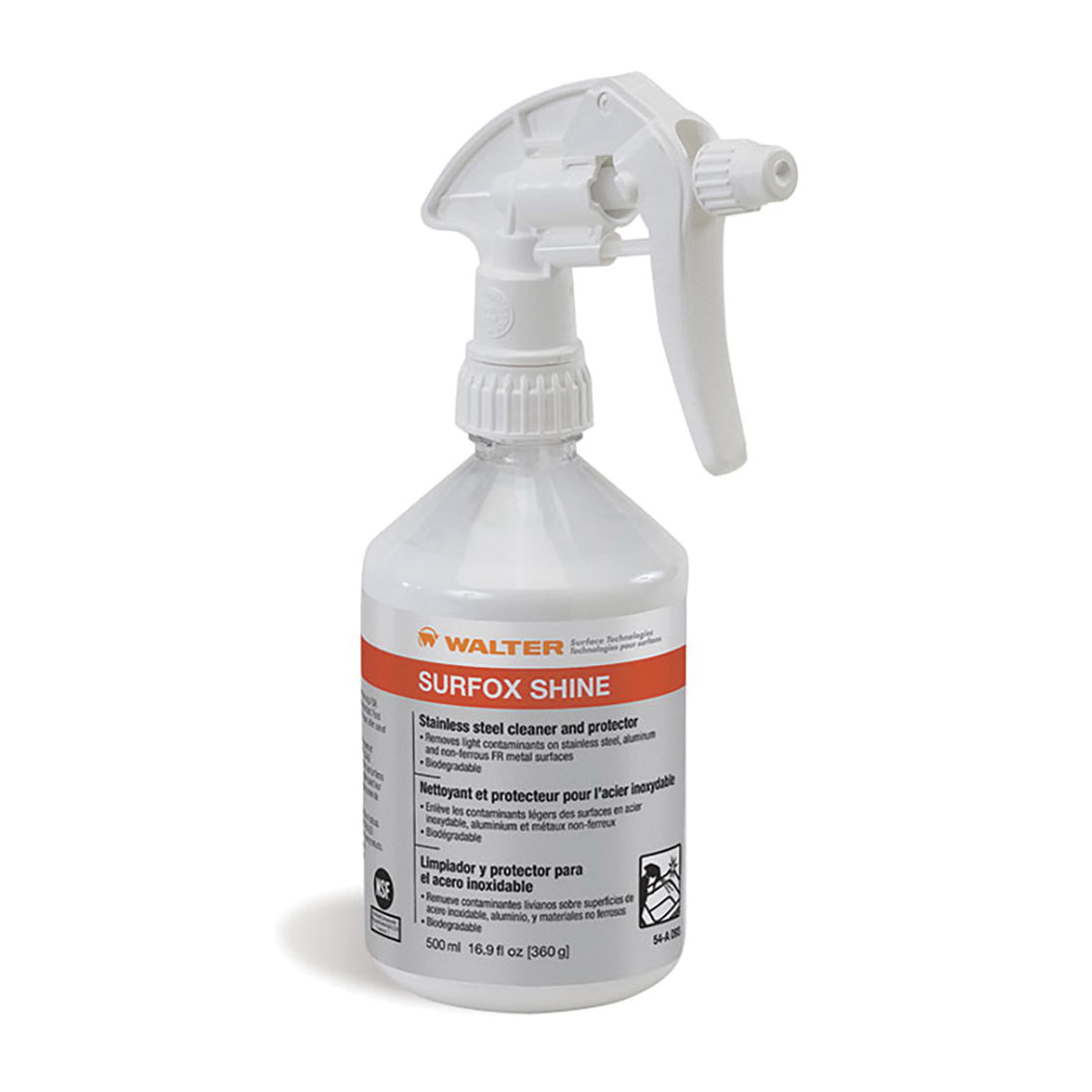 Walter Surface Technologies 54A093 SURFOX™ SHINE Cleaner and Protector, 16.9 oz, Liquid, Milky White, Mild