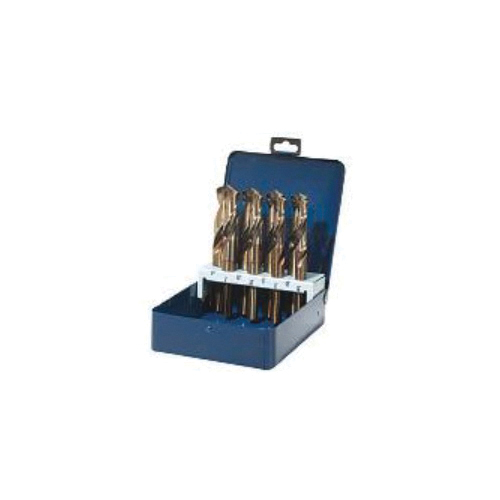 Walter Surface Technologies SST+™ 01E708 2-Flute Spiral/Twist Drill Bit Set, 135 deg Drill Point Angle, 8 Pieces, For Use With SST+™ Prentice Three Flats Shank Fractional Drill Bit, Cobalt/HSS, Bronze Oxide