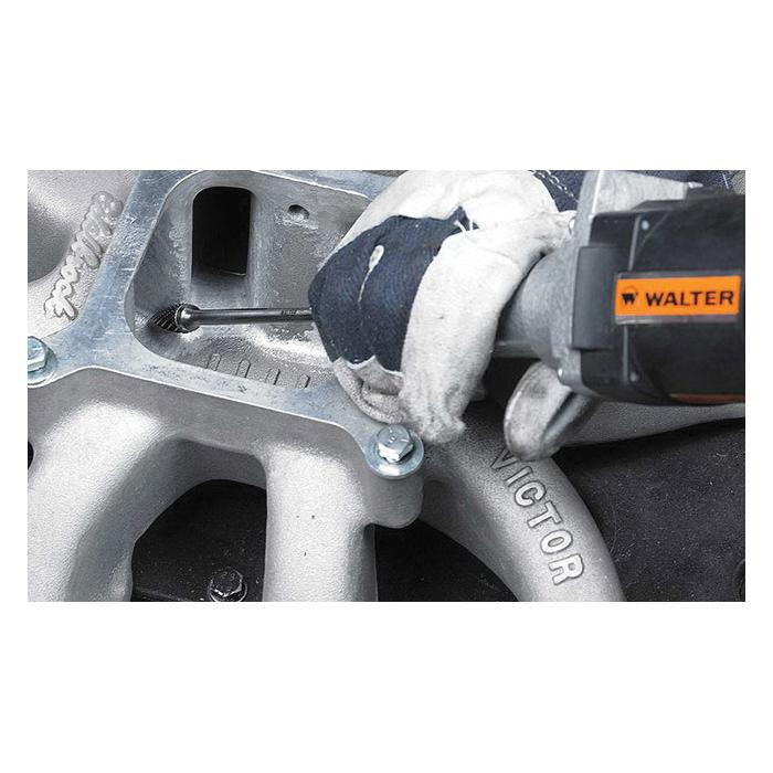 Walter Surface Technologies 01V062 High Performance Carbide Burr, Cylinder Round Nose Head, 5/8 in Dia Head, 1 in L of Cut, 4 in OAL, Double Cut