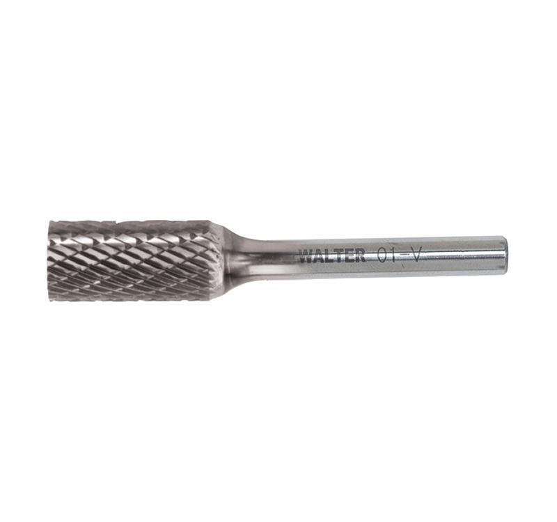 Walter Surface Technologies 01V073 High Performance Carbide Burr, Cylindrical Head, 1 in Length of Cut, 1 in OAL