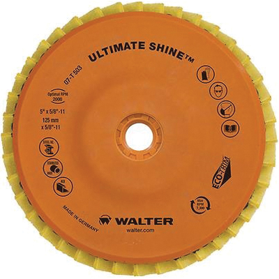 Walter Surface Technologies ULTIMATE SHINE™ 07T503 Flap Disc, 5 in Dia Disc, 7/8 in Center Hole, Polish Grit