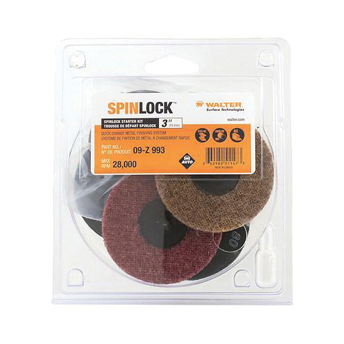 Walter Surface Technologies ALLSTEEL™ SPINLOCK™ 09Z993 Starter Kit, 7 Pieces, 28000 rpm, 1/4 in Arbor