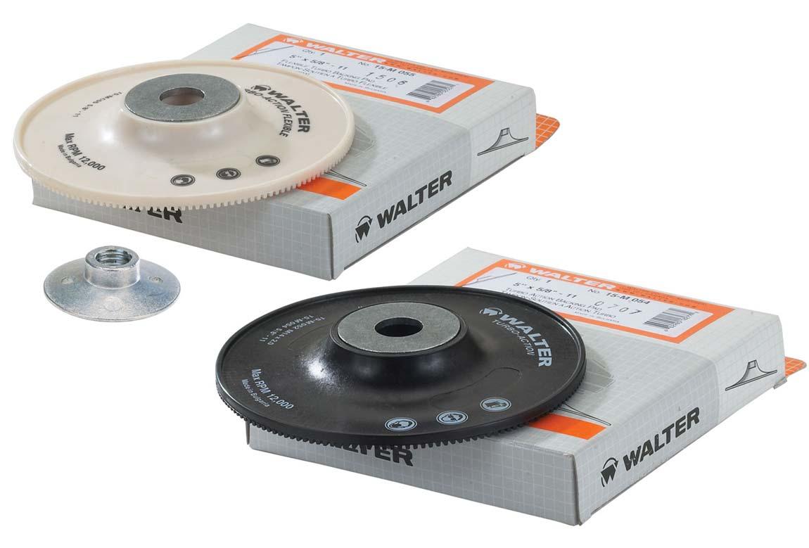 Walter Surface Technologies 15M008 Cool and Long Life Turbo Backing Pad, 7 in Dia Pad, Threaded Arbor Attachment