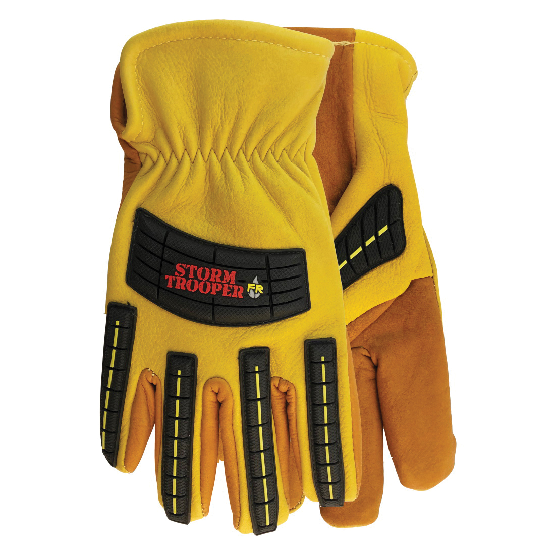 Storm Trooper 95782-M General Purpose Gloves, High Performance/Work, Wing Thumb/Knuckle Style, M, Cowhide Leather Palm, Full Grain Deerskin Leather, Tan, Elastic/Shirred Cuff, Resists: Impact, Oil, Water, Flame, Dirt and Debris, 3M™ Thinsulate™ C100 Lining