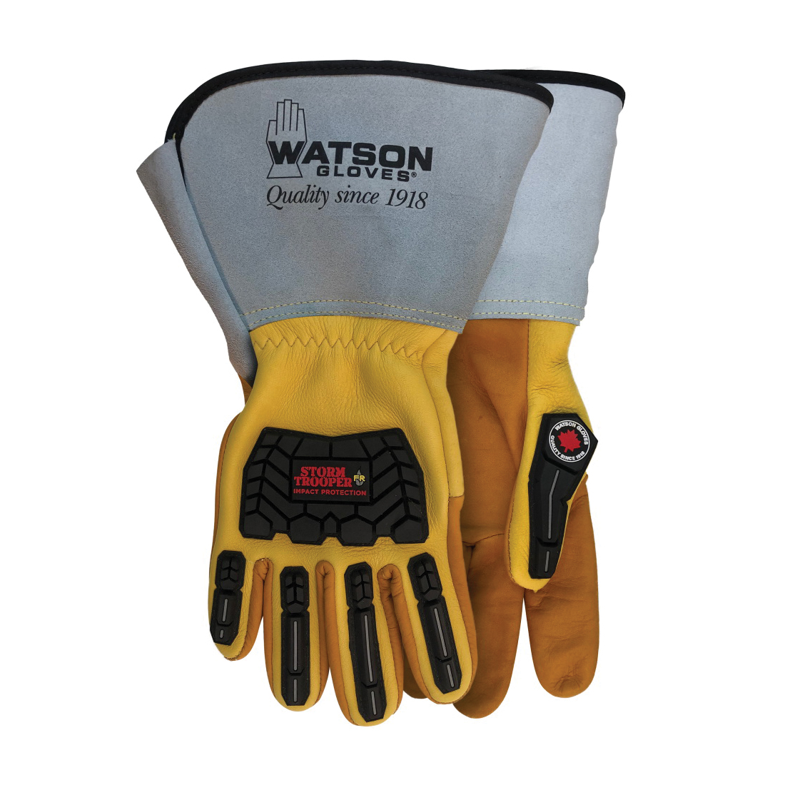 Storm Trooper 95782GCR-L Cut-Resistant Gloves, L, Deerskin/Thermoplastic Rubber, Gauntlet Cuff, Resists: Cut, Impact, Oil, Puncture and Water, ANSI Cut-Resistance Level: A5, ANSI Puncture-Resistance Level: 5