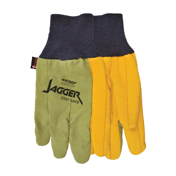 Timber Series 511 Jagger Gloves, Straight Thumb Style, Universal, Cotton Palm, Cotton, Blue/Green/Yellow, Knit Wrist Cuff