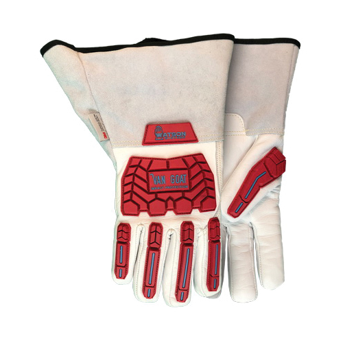 Van Goat 9549TPR Cut-Resistant Gloves, Full Grain Goatskin Leather, Gauntlet Cuff, Resists: Cut and Impact, ANSI Cut-Resistance Level: A5, ANSI Puncture-Resistance Level: 5