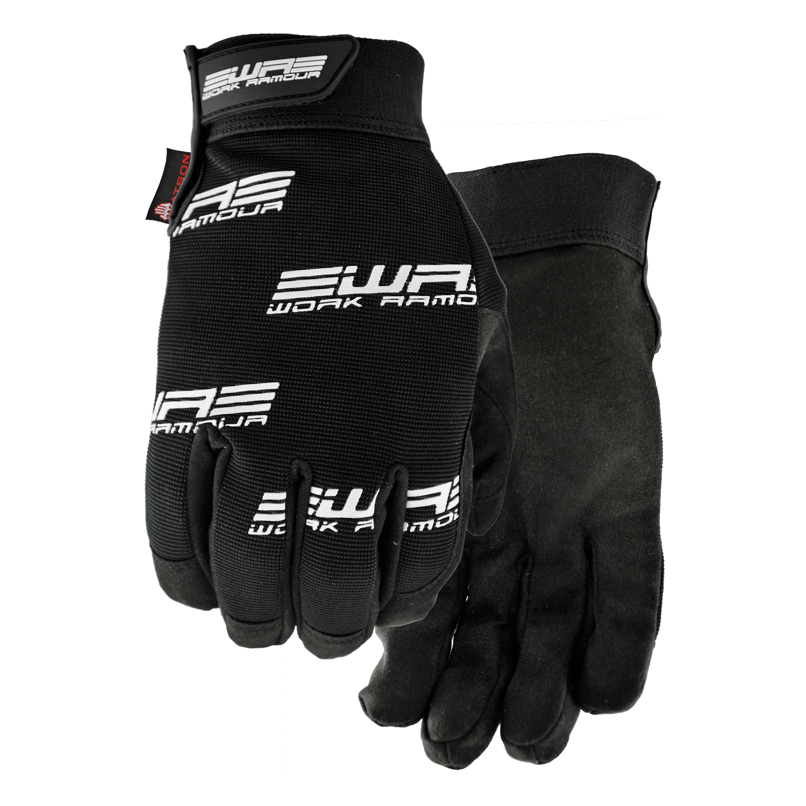 Watson 006-L Daytona General Purpose Gloves, Microfiber Palm, L, Titanfibre™ Microfiber Palm, Spandex®, Black, Resists: Abrasion