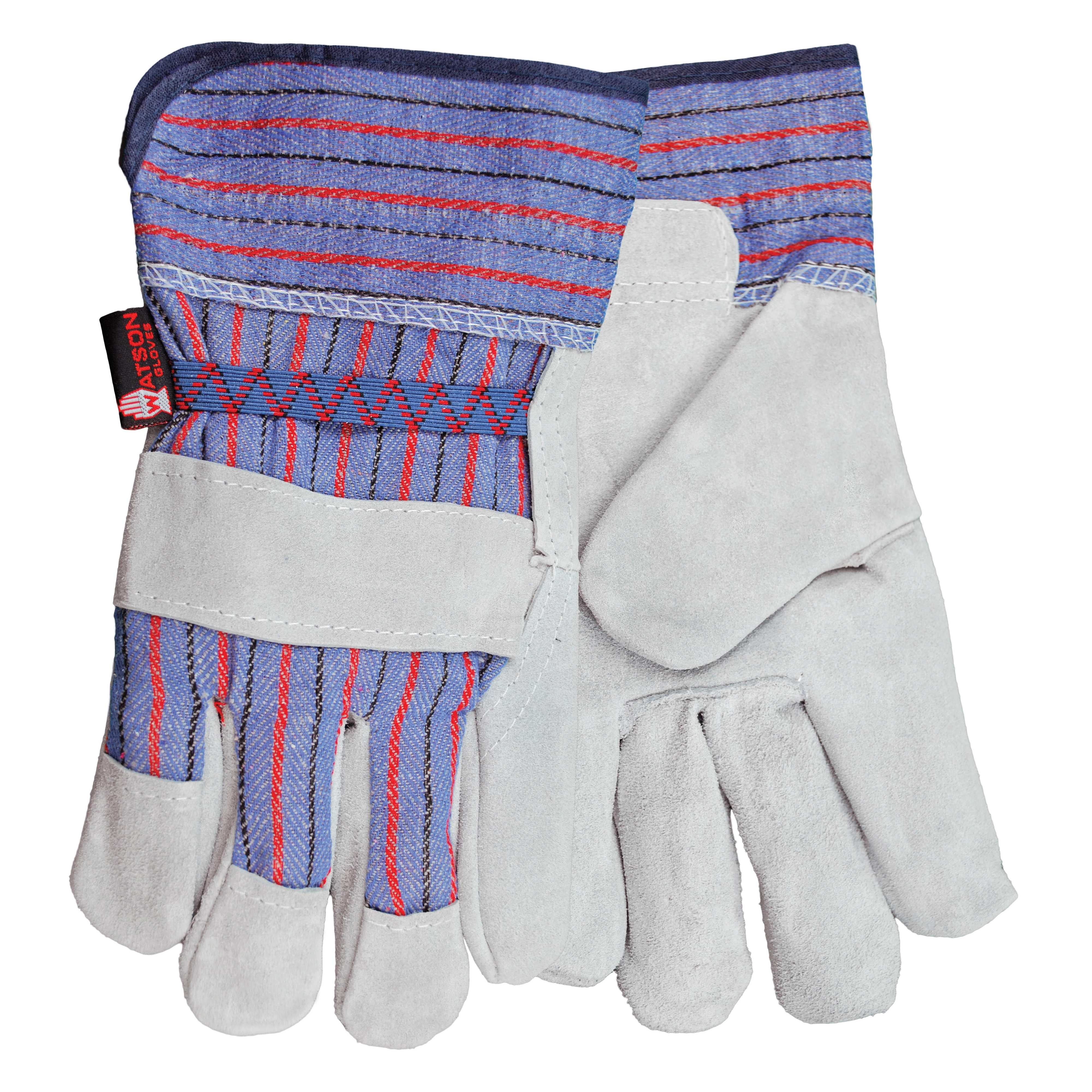 Watson 104X Guard™n Duty General Purpose Gloves, Leather Palm, Universal, Split Cowhide Leather Palm, Cotton/Split Cowhide Leather, Slip-On Cuff