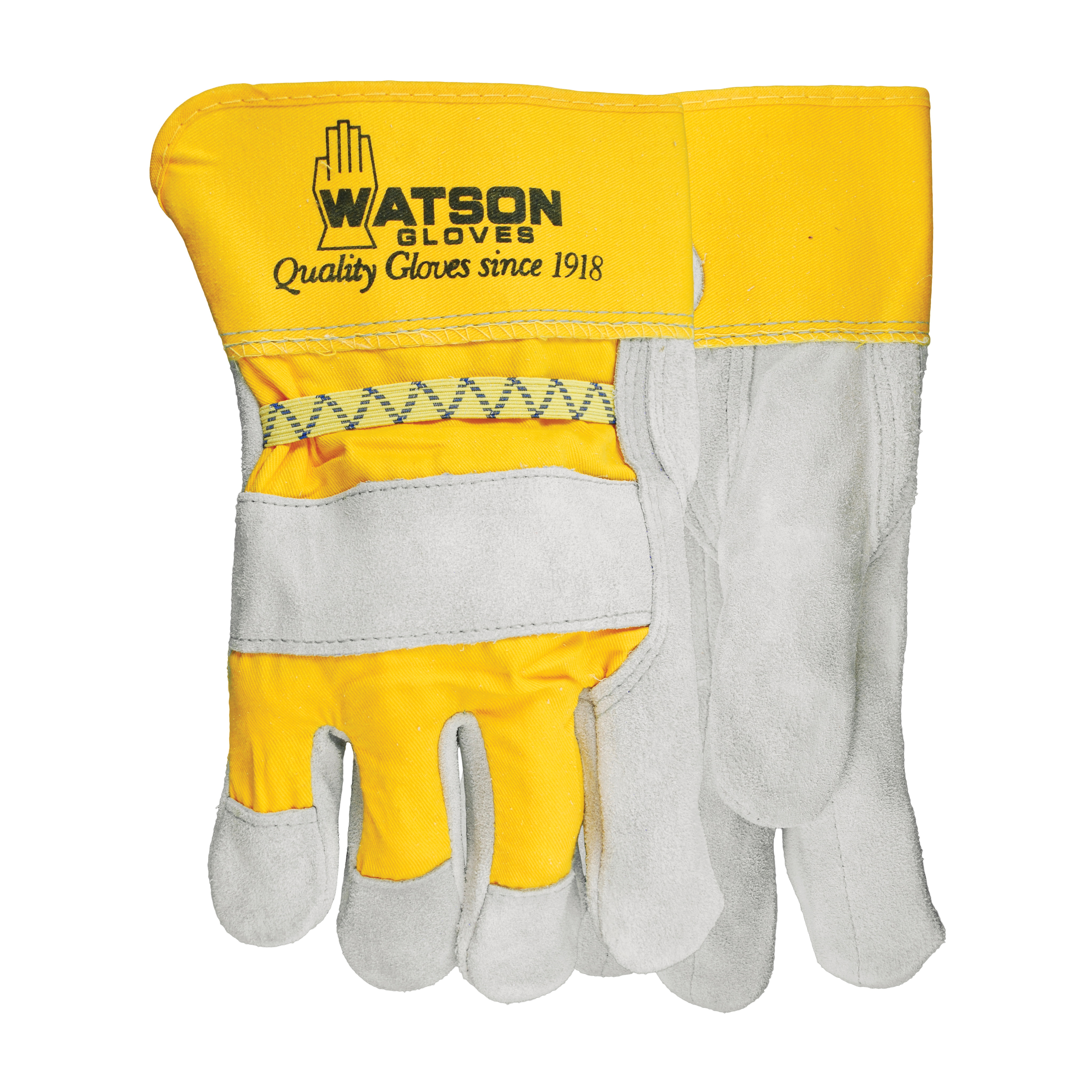 Watson 1050 Two Timer General Purpose Gloves, Leather Palm, Universal, Split Cowhide Leather Palm, Cotton/Premium Split Cowhide Leather, Slip-On Cuff