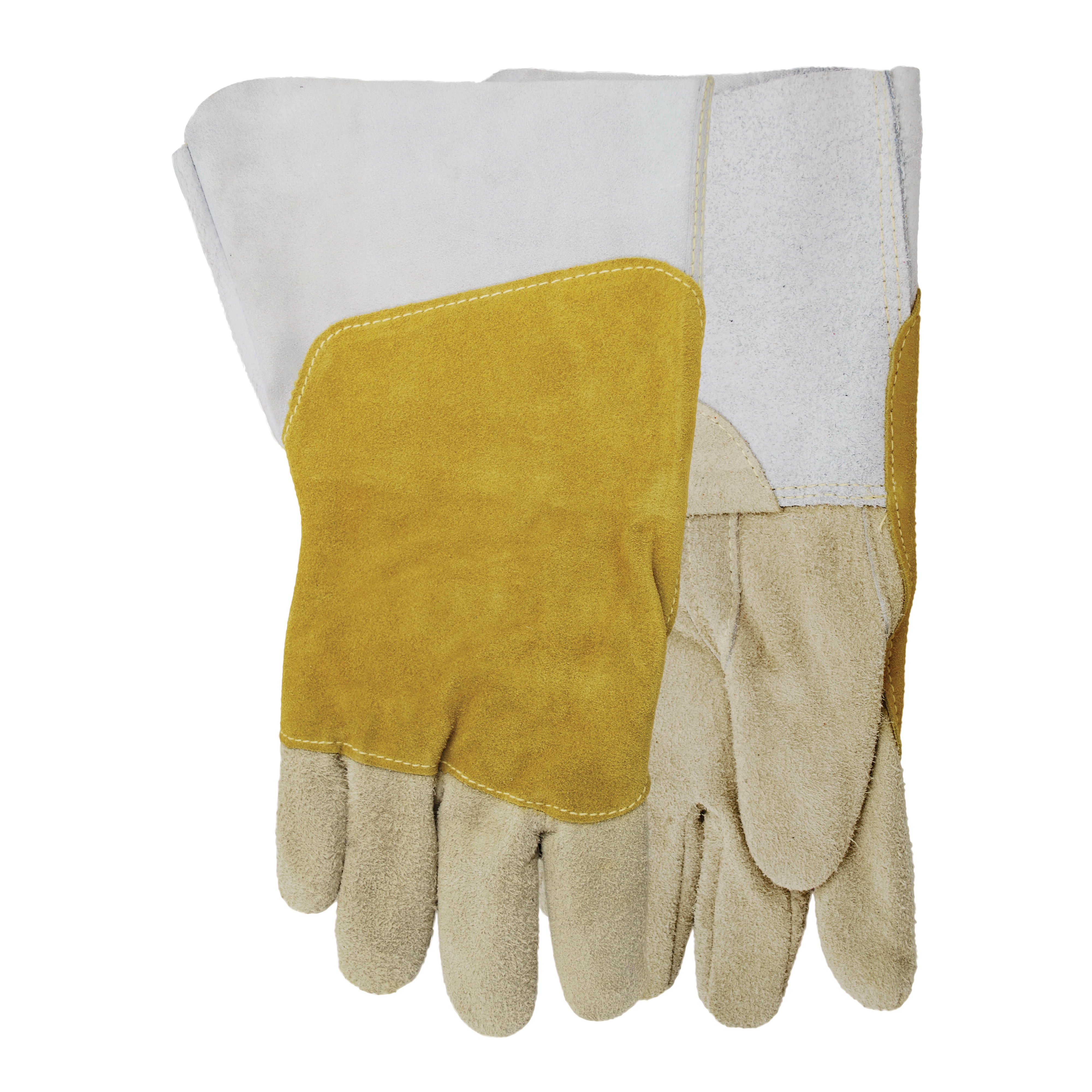 Watson 2735-L Mad Cow Welding Gloves, L, Reversed Grain Cowhide Leather, Unlined, Gauntlet Cuff