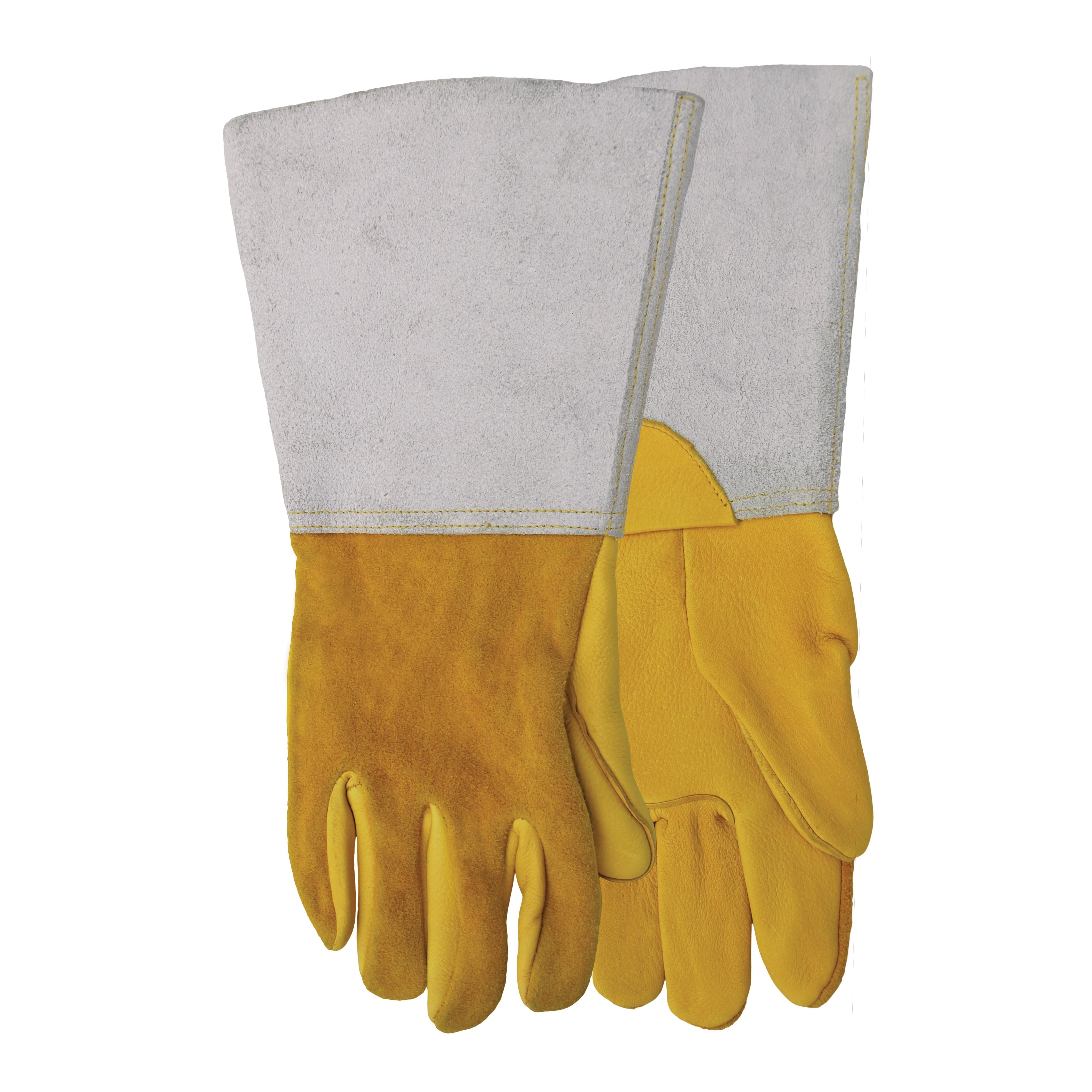 Watson 2762-M Smoking Gunn 2762 Welding Gloves, M, Split Deerskin Leather, Tan, Unlined Lining, Gauntlet Cuff