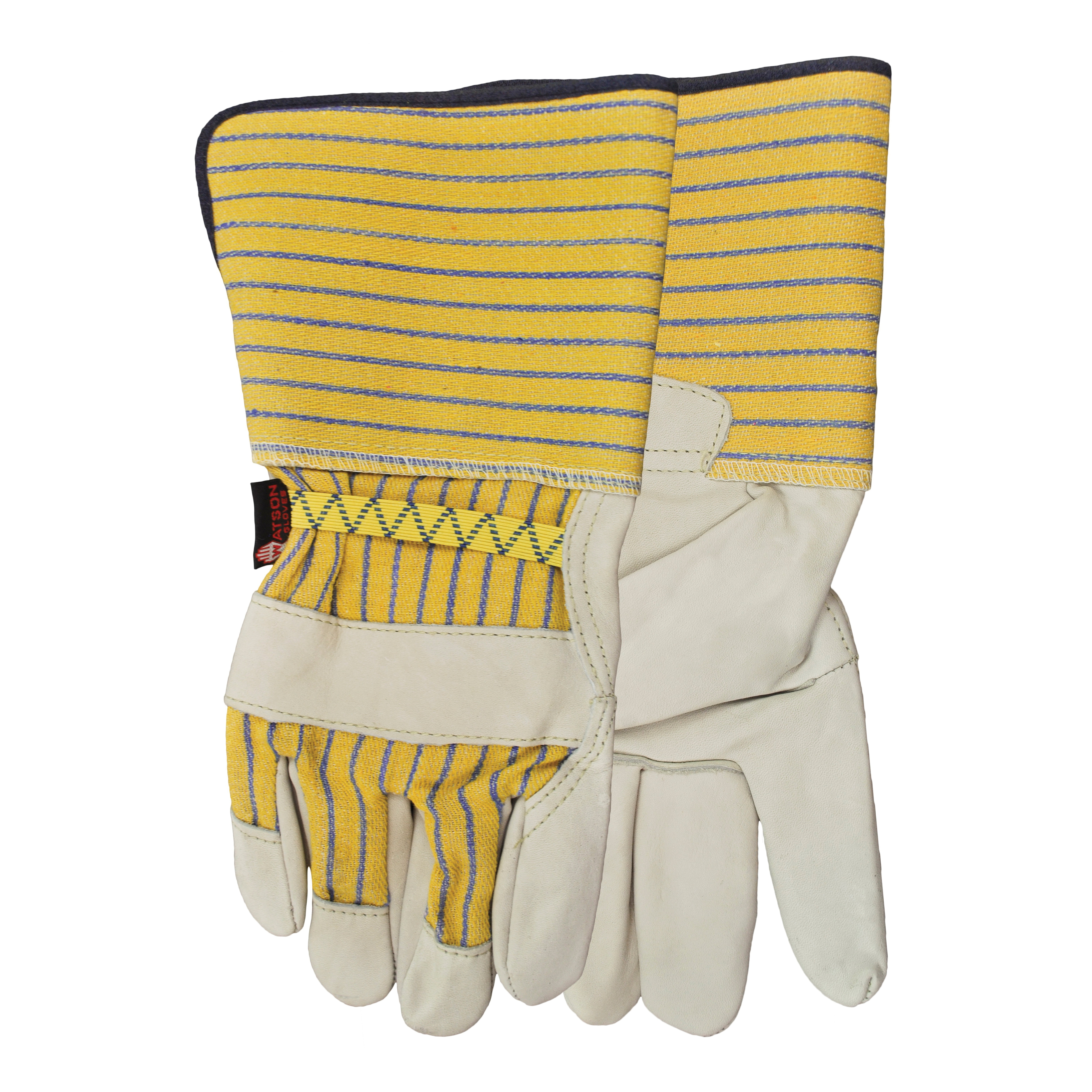 Watson 4033 Gung Ho General Purpose Gloves, Leather Palm, Universal, Full Grain Cowhide Leather Palm, Cotton/Premium Full Grain Cowhide Leather, Slip-On Cuff