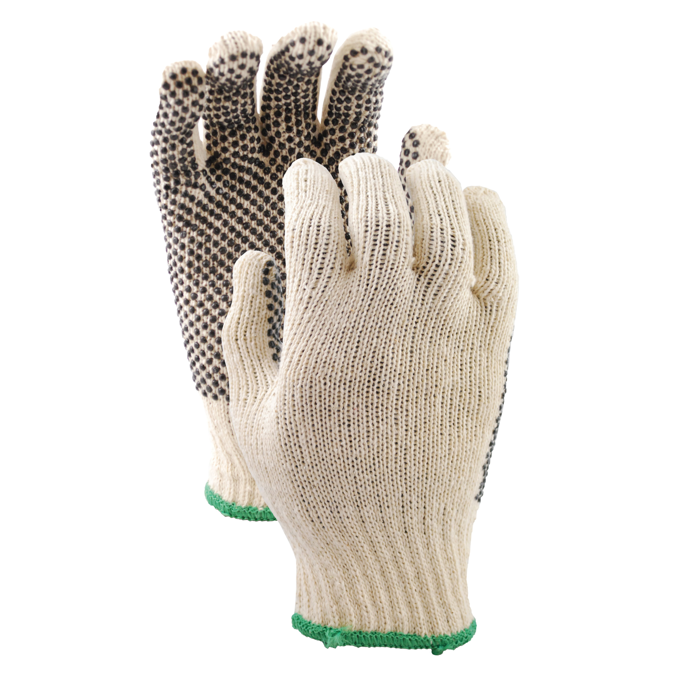Watson 417-XL 417 Blue Dots General Purpose Gloves, Coated/Work, Dotted/Seamless Style, XL, Cotton/Poly, Cream, Knit Wrist Cuff, Resists: Dirt and Debris