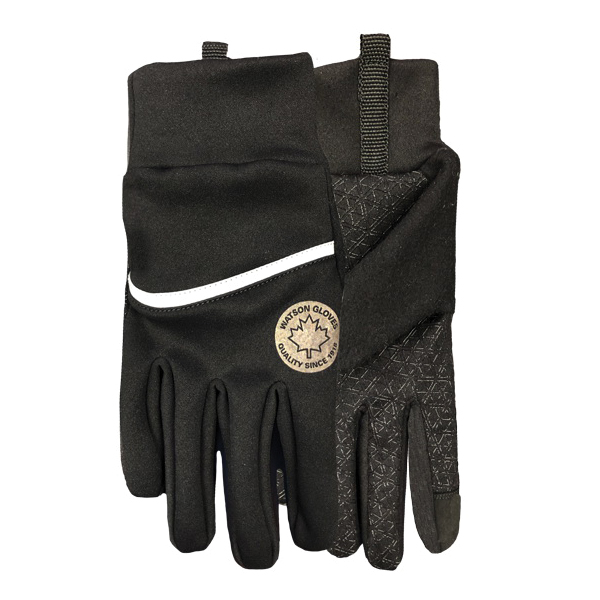 Watson 418-S Sky General Purpose Work Gloves, General Purpose, Wing Thumb Style, S, Silicone Printed Palm, Stretch Fleece/Silicone Printed, Black, Slip-On Cuff, Silicone Coating