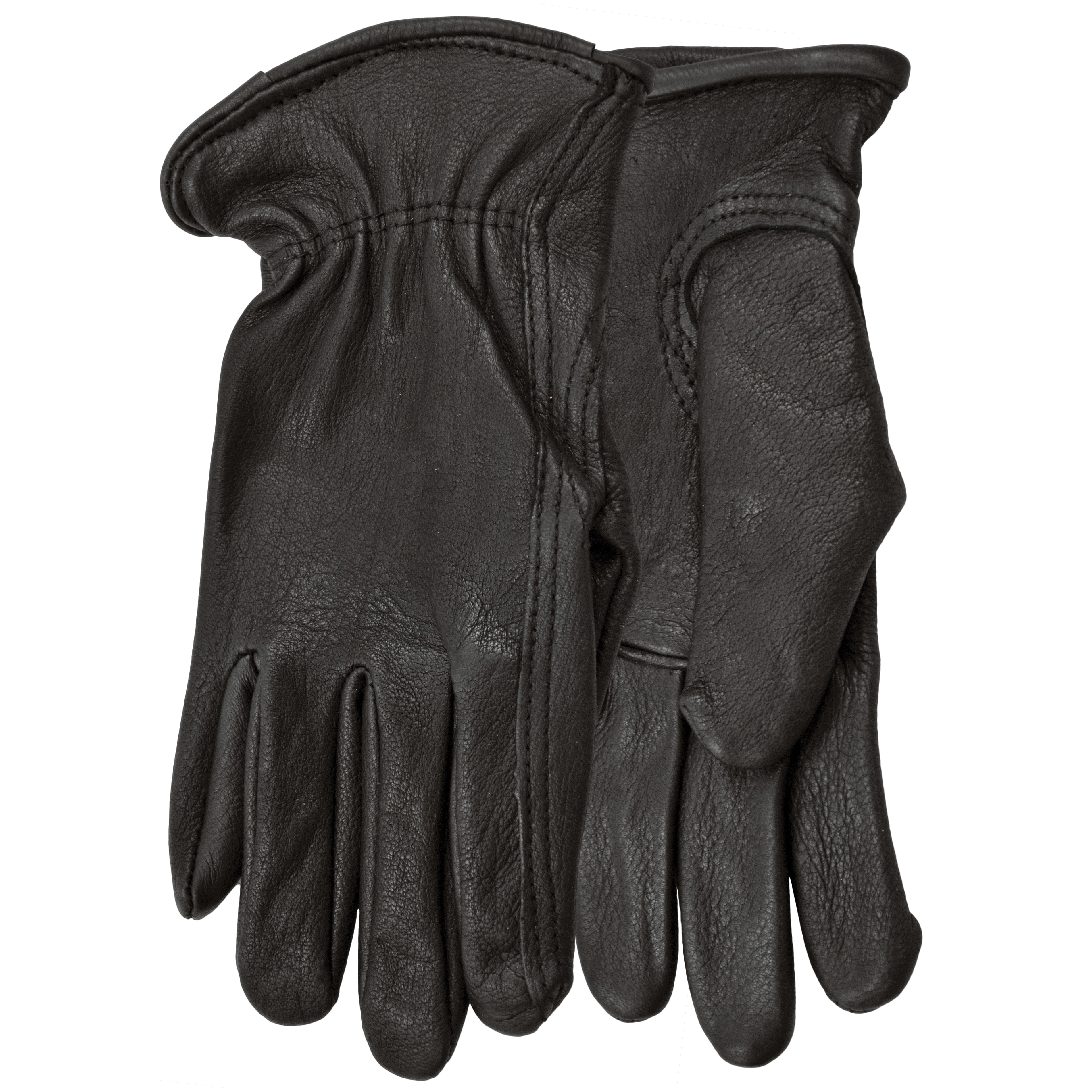Watson 586-M 586 Range Rider Women's General Purpose Gloves, Leather Drivers/Work, Keystone Thumb Style, M, Premium Full Grain Deerskin Leather, Black, Elastic/Shirred Cuff