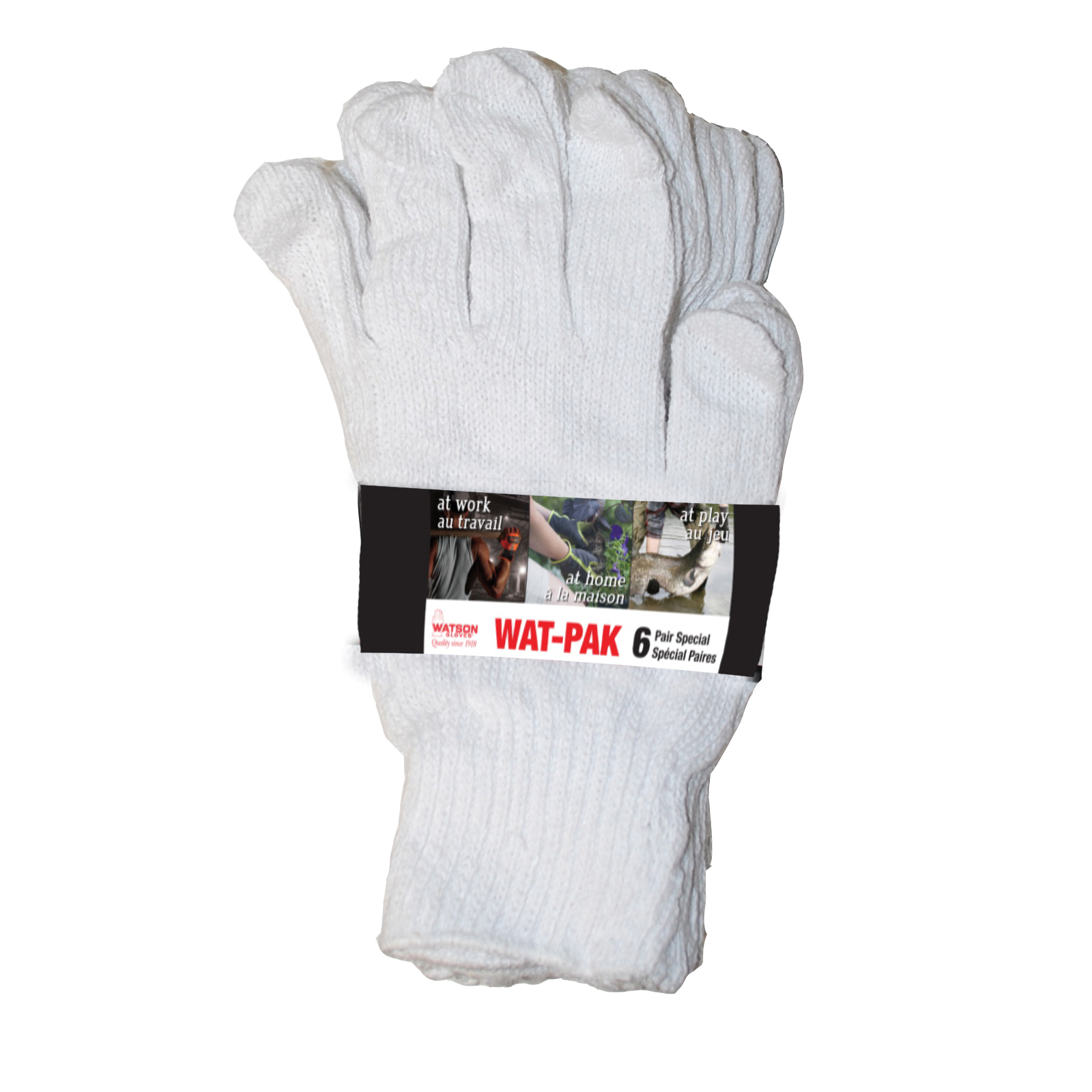 Watson 603-S White Knight General Purpose Gloves, S, Cotton/Polyester Blend Palm, Cotton/Polyester Blend, White, Knit Wrist Cuff, Seamless