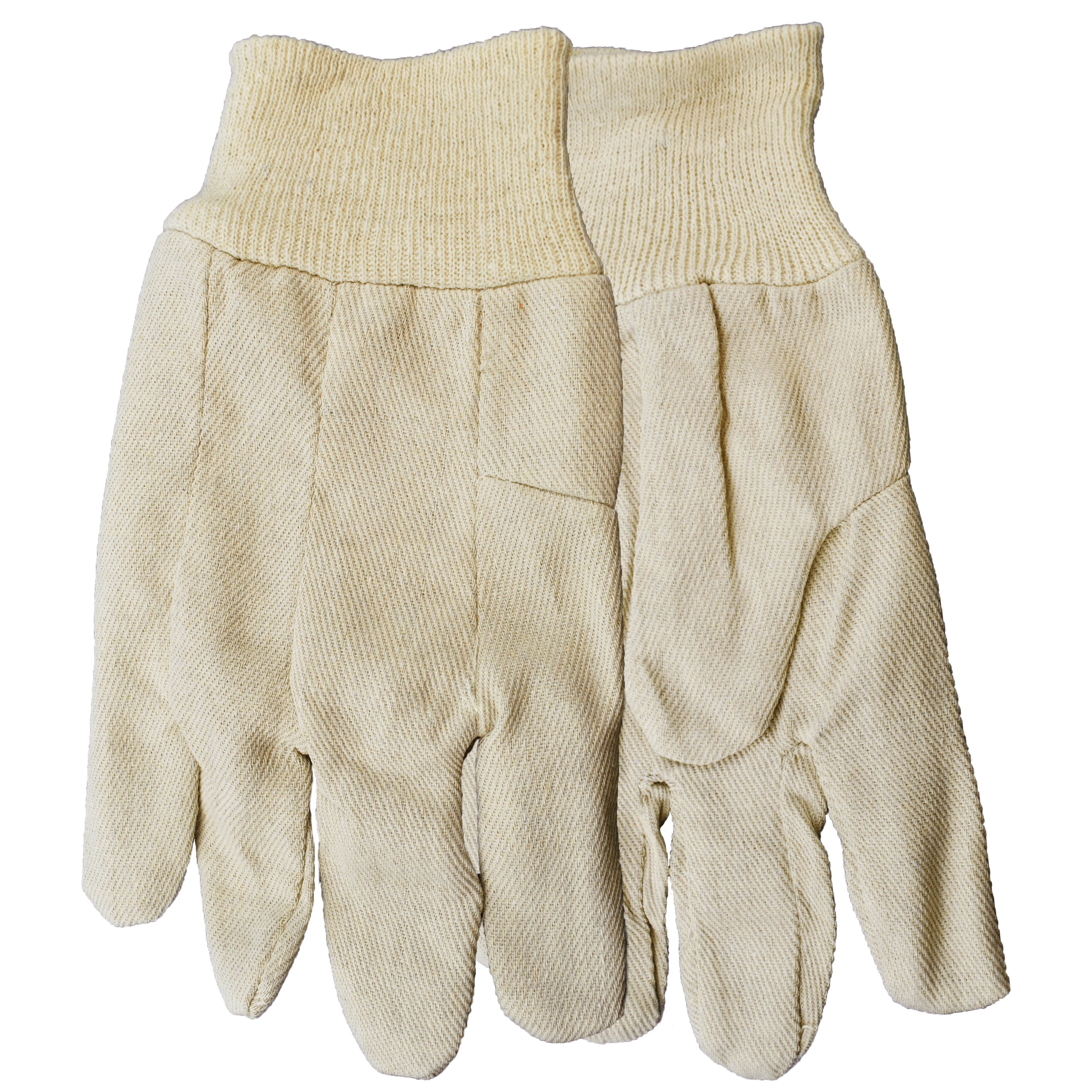 Watson 6926 White On General Purpose Gloves, Straight Thumb Style, Universal, Cotton Palm, Cotton, Off-White, Knit Wrist Cuff