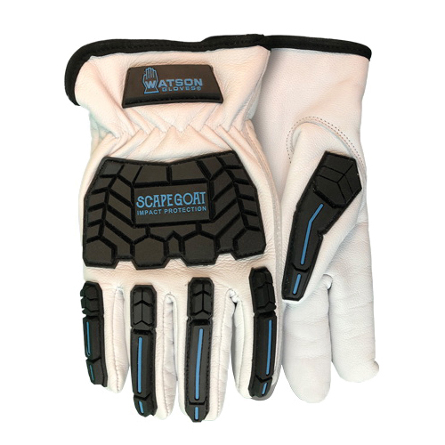 Watson 9545TPR-S 9545TPR Scape Goat Impact-Resistant Gloves, S, Full Grain Goatskin Leather/Rubber, Slip-On Cuff