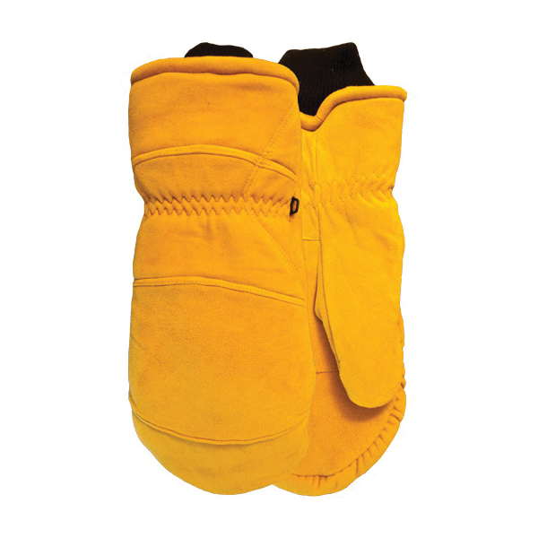 Watson 9591-L Crazy Horse Mitt General Purpose Gloves 9591, L, Split Deerskin Leather, Shirred Elastic/Storm Cuff, Warm Sherpa Lining