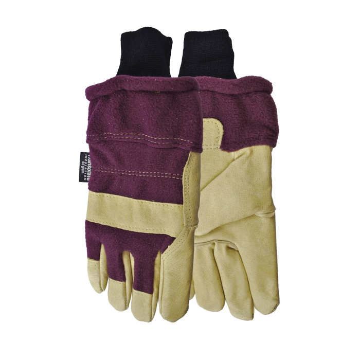 Watson 9913-S Gale Force for Her General Purpose Gloves, Leather Palm, Wing Thumb Style, S, Full Grain Pigskin Leather Palm, Polar® Fleece, Gray/Purple, Storm Cuff, C40 Thinsulate™ Lining