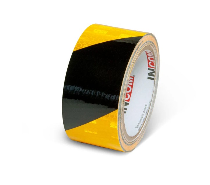 INCOM® 2 in x 30 ft Prismatic Hazard Stripe Engineer Grade Reflective Adhesive Tape
