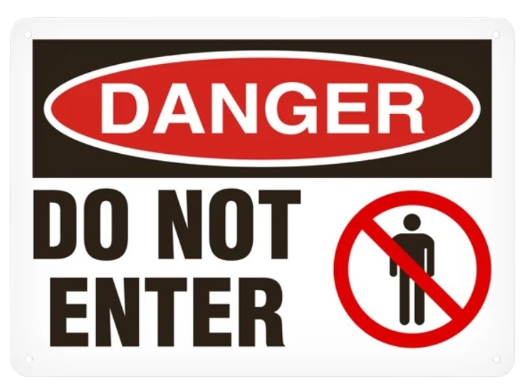 INCOM® SS1005P Danger Signs, Danger, 10 in H 14 in W, Black/Red/White, Semi-Rigid Plastic, Fastened Mount