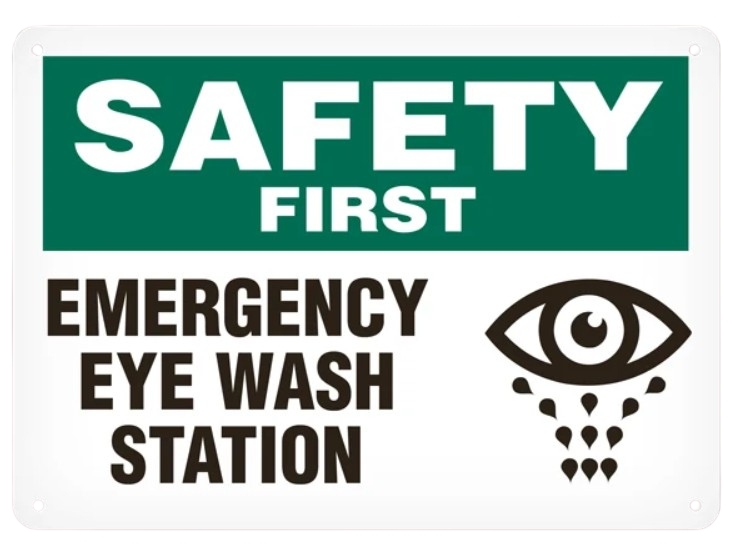 INCOM® SS5004P First Aid Signs, SAFETY FIRST, 14 in H 10 in W, White, Aluminum/Rigid Plastic/Vinyl, Adhesive Mount