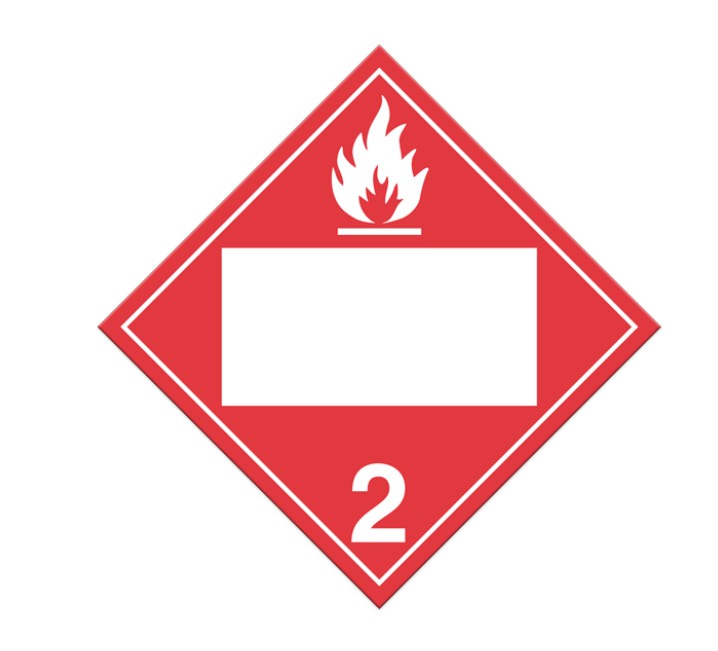 INCOM® DuraPly® Rigid HD Plastic Class 2.1 FLAMMABLE GASES Blank UN PIN Box International TDG Dangerous Goods Placards