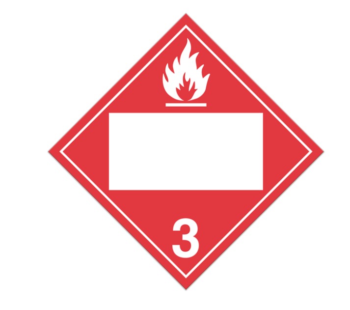 INCOM® Adhesive VynMark™ Class 3 FLAMMABLE LIQUIDS Blank UN PIN Box International TDG Dangerous Goods Placards