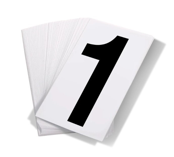 INCOM® Black Print Numbers on White Adhesive VynMark™ for UN Placard Numbering "1"